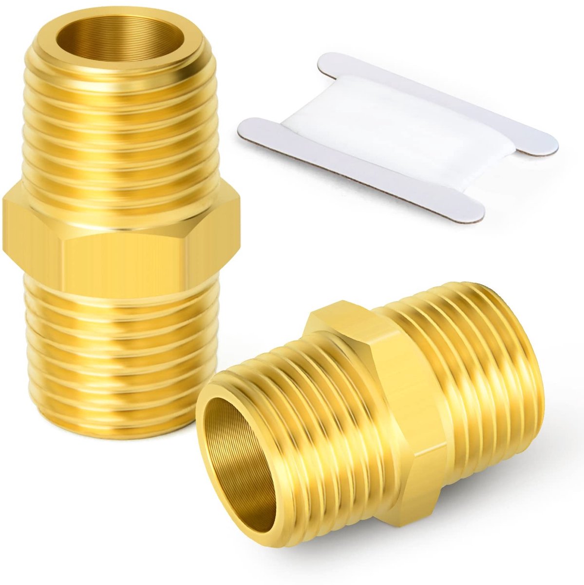 VT Goods - Messing Zeskantnippelfitting - Mannelijke Connector - Goud - 3/4" - 2 Stuks - Hoge Kwaliteit - Geschikt voor Diverse Toepassingen