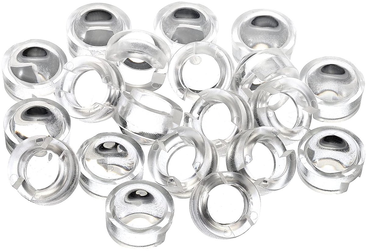 13 mm LED Convex Lens - 20 Pieces - 90 Degree Beam Angle - Acrylic Optic - Capacitor Lens voor 1W - 3W LED - Infrared Beads - Transparant