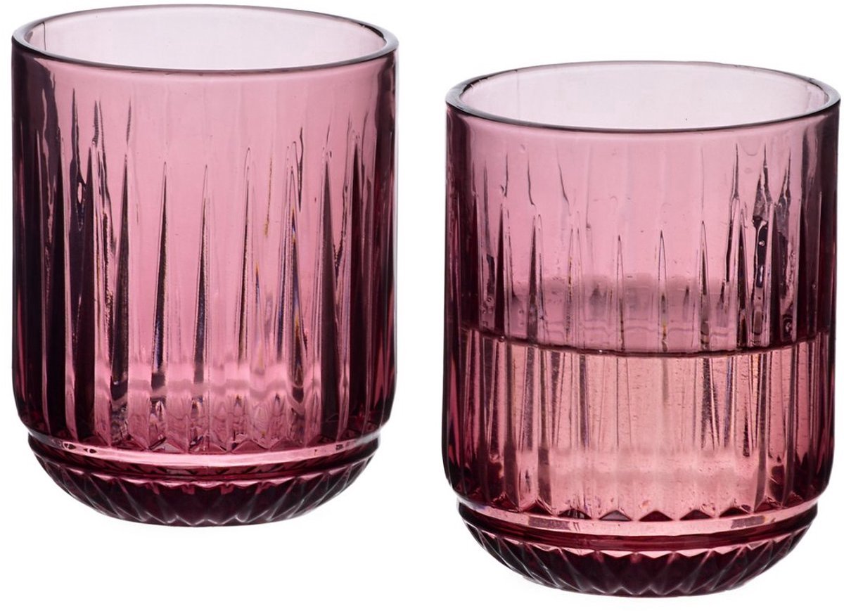 She life style - Elise - Roze set van 4 glazen - 260 ml - 7.5 x 9.4 cm