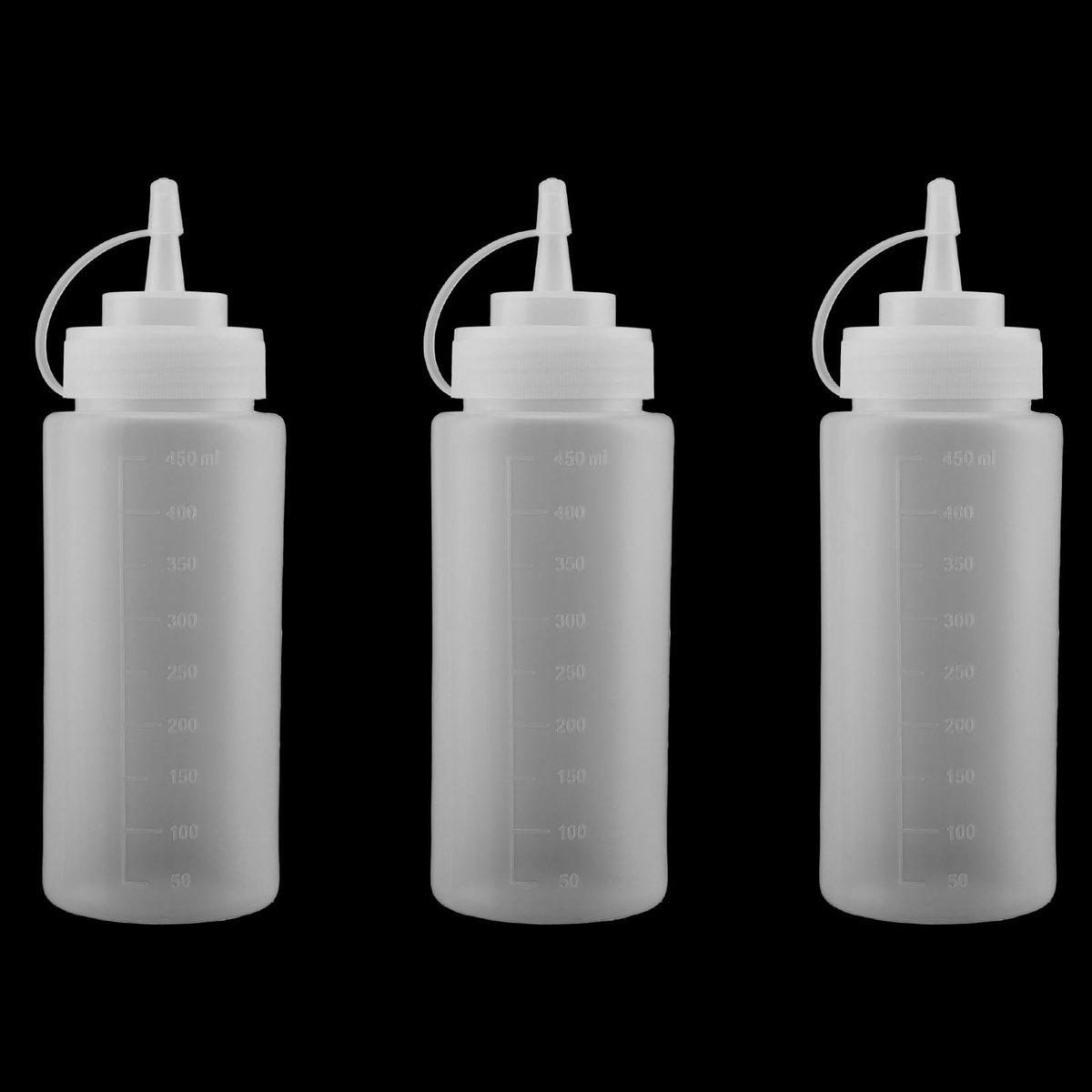 Store_8 - Knijpflessen - 3 stuks - Perfect voor sauzen - 450 ml - Plastic doseerfles - Geschikt voor ketchup en meer - Eenvoudig te gebruiken