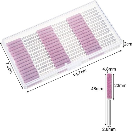 50 Stuks Kettingzaag Slijpstiften 3/16 Inch 4.8mm - Slijp- en Polijstgereedschap voor Kettingzaag - Hout - Steen en Sieraden(De doos is niet inbegrepen.) van Merkloos	 — afbeelding 5