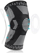 Sportkniebrace, compressiekniebrace met laterale stabilisatoren en gelkussens, kniebrace voor patella en ligamenten, patella-knie sportbrace voor kniepijn