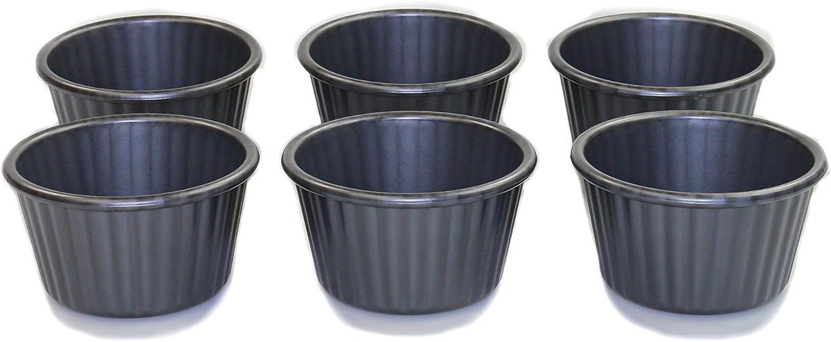 Bakvorm Muffin - Cupcake Molds - Bakken Maken - Oven Diepvries Magnetron - 6 Stuks - Grijs