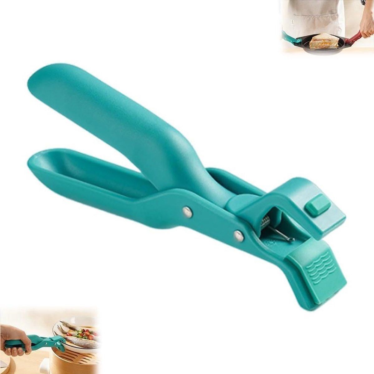 Kom Houder Clip - Antislip Klem - Veilig Koken - Hittebestendig Siliconen - 13 x 14 cm - Groen