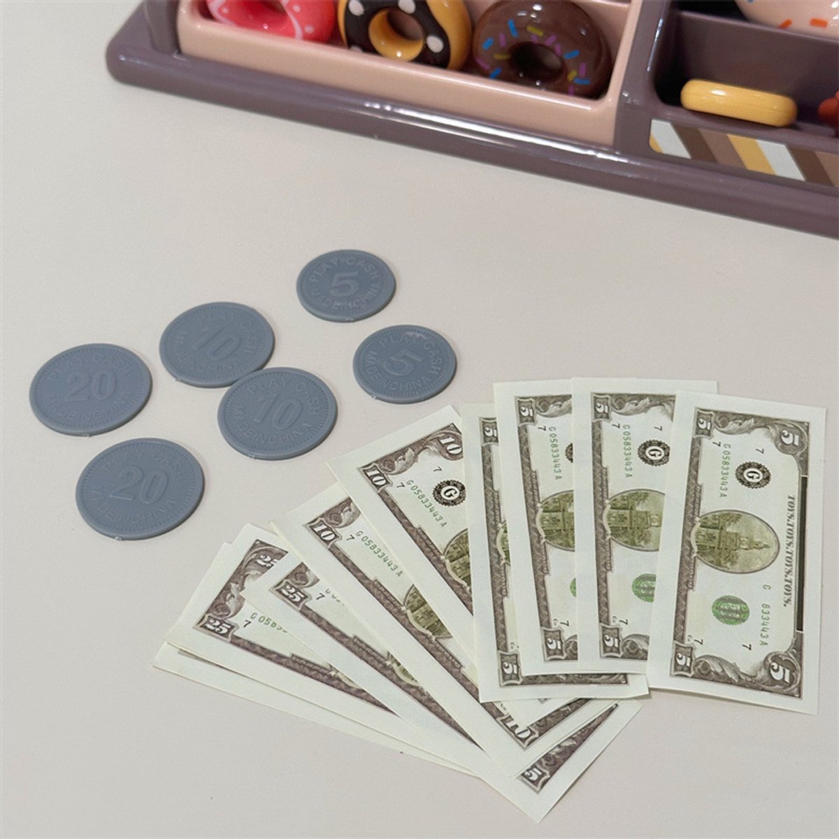 Speelset voor kinderen, 41pcs +, Koffiezetapparaat, Leren en Serveren Koffiemachine, Winkeltje Speelgeld met Licht & Geluid - Educatief Rollenspel - Interactief speelgoed - Keuken & Restaurant Verjaardag Cadeau voor Jongens & Meisjes 3 Jaar — afbeelding 7