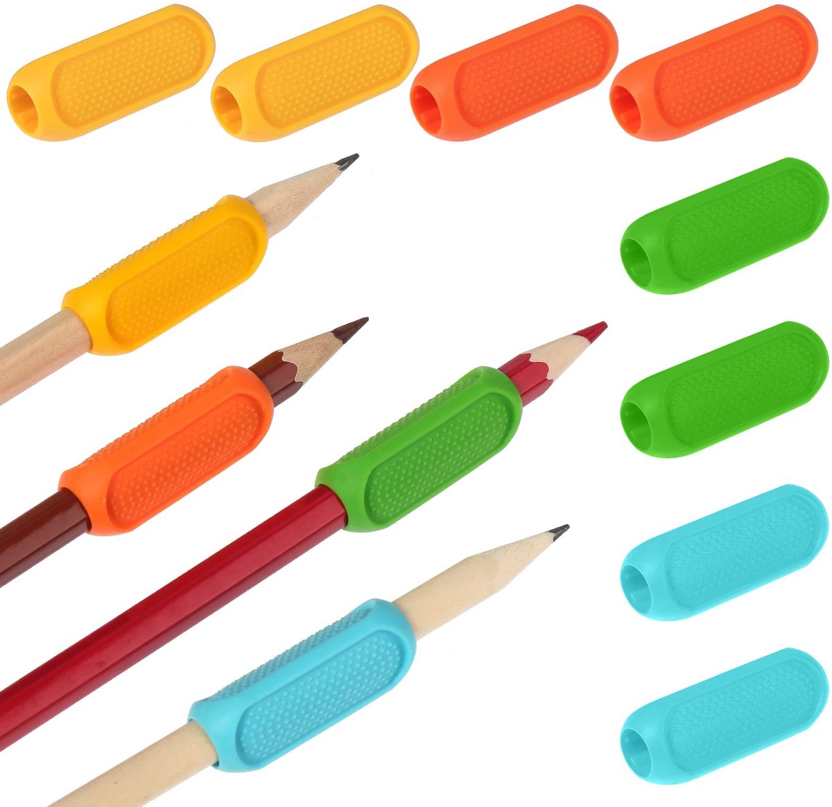 SPHProducts Potloodgrepen - Ergonomische grip - 8 stuks - Siliconen schrijfhulp - Kleurvariaties - Geschikt voor kinderen en studenten