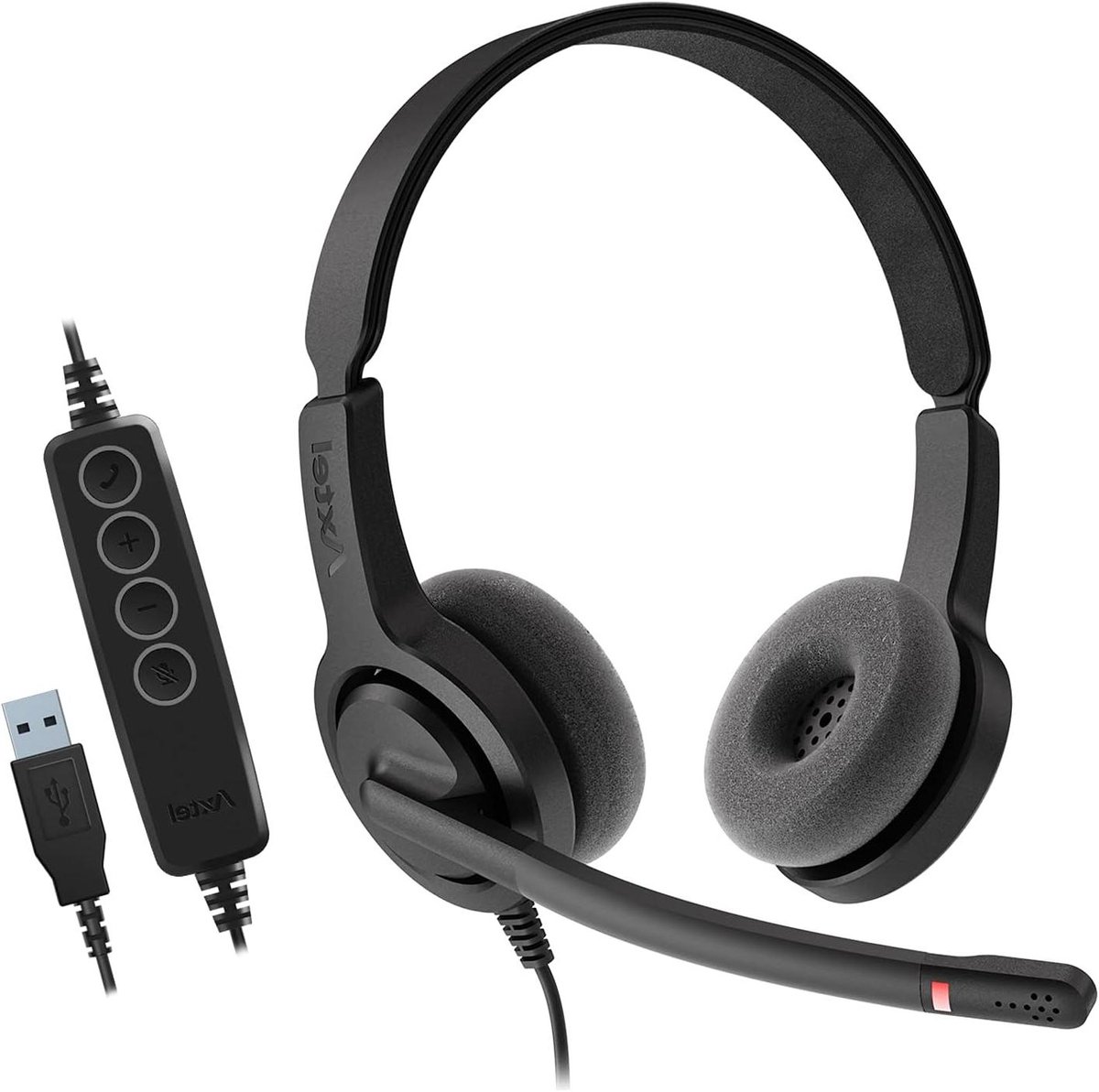 Oordopjes Duo - Headset USB - Heldere Gesprekken - Actieve Ruisdemping - 370 gram - Zwart