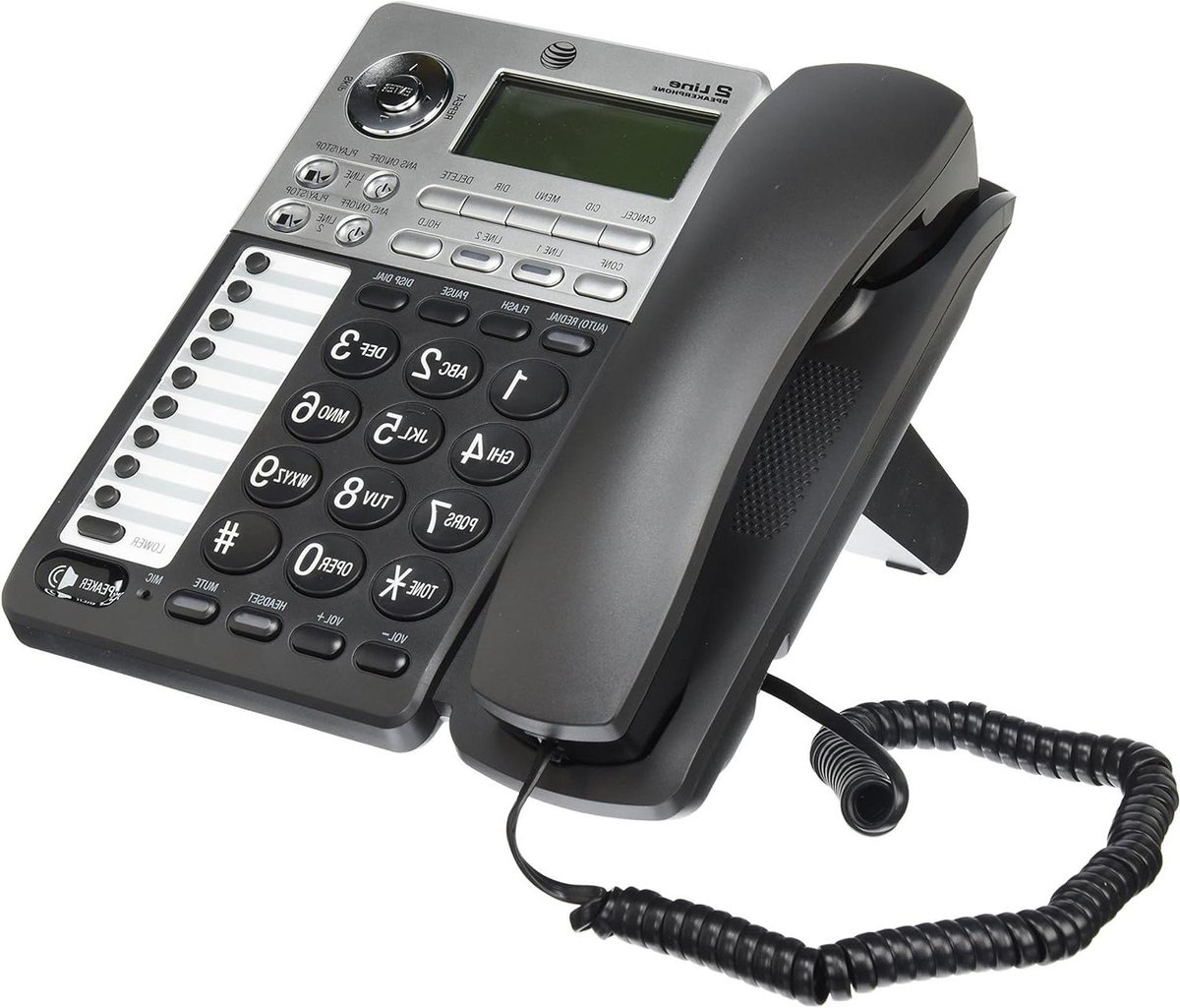 Snoer Telefoon - Tweekanalen Telefoon - Zakelijk Gebruik - Digitaal Antwoordsysteem - 100 Naam/Nummer Directory - Zwart/Zilver