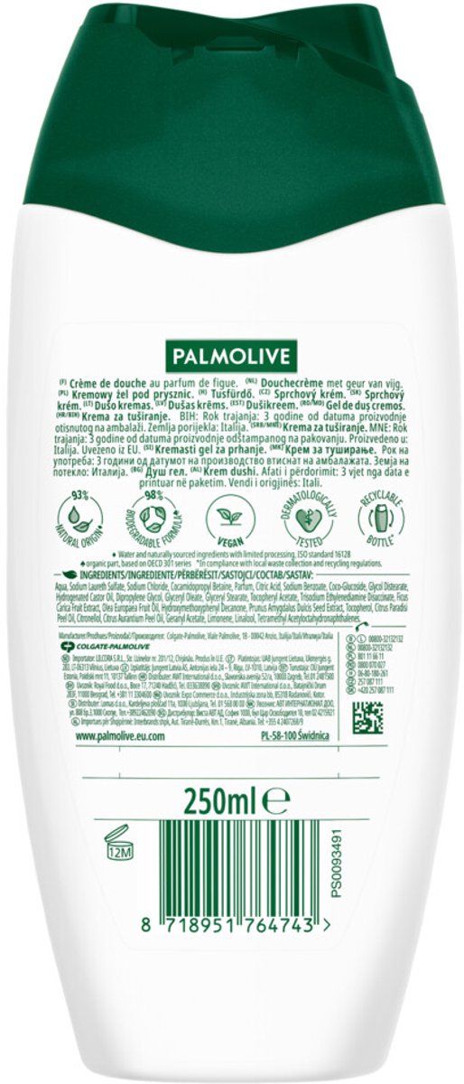 Palmolive - Douchecrème Naturals Vijg - 6 x 250 ml - Voordeelverpakking