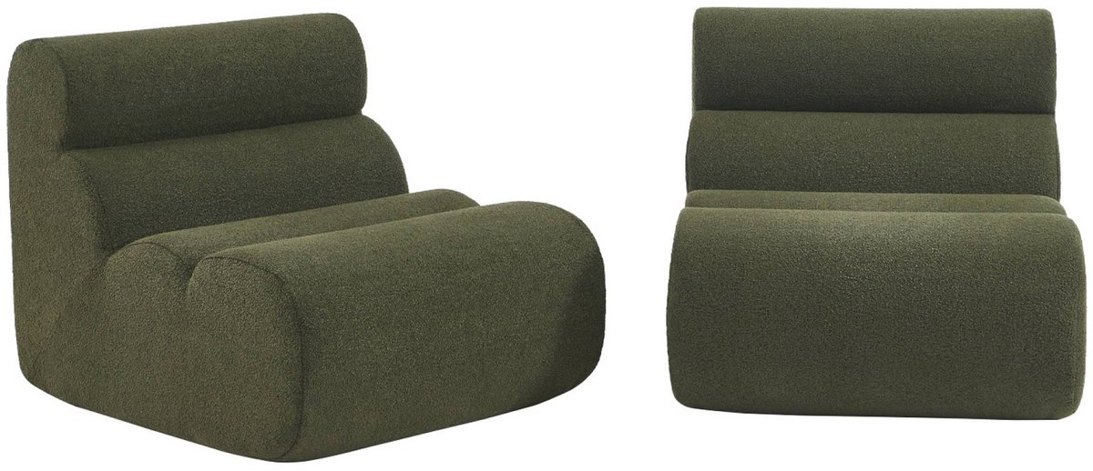sweeek - Set van 2 stoffen fauteuils getextureerde bouclé 1 zitplaats - nova
