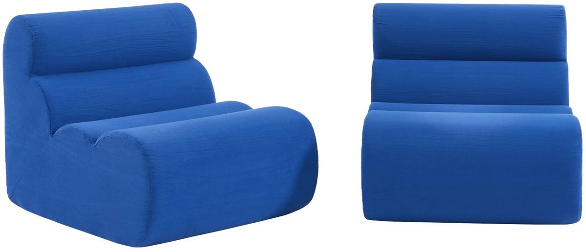 sweeek Set van 2 stoffen fauteuils 1 zitplaats - nova Elektrisch blauw