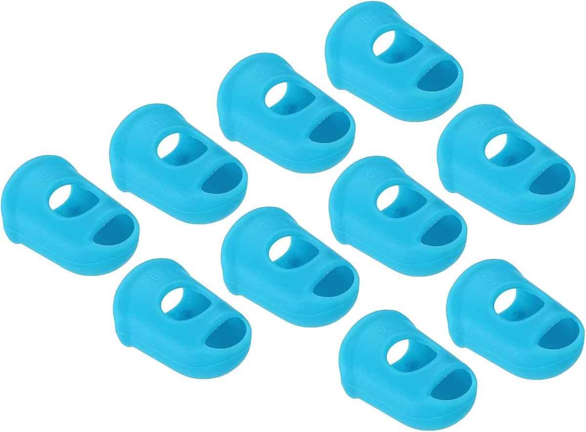 Rubber Fingertips - 0.67 Inch - 30 Pcs Silicone Thumb Fingertip Covers Pads Thimble - Bescherming voor Guitar Play - Kantoor - Naaiwerk - Sky Blue XS Grootte