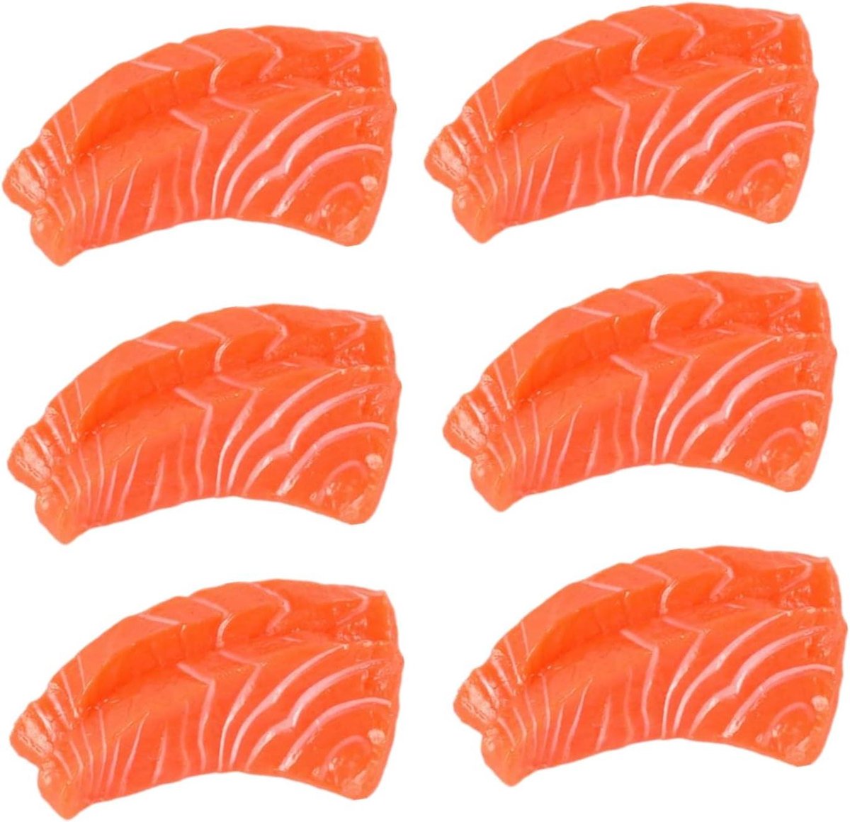 Nep Zalm Plakjes - Kunstvis Model - Keuken Decoratie - Levensechte Textuur - 6 Stuks - Oranje