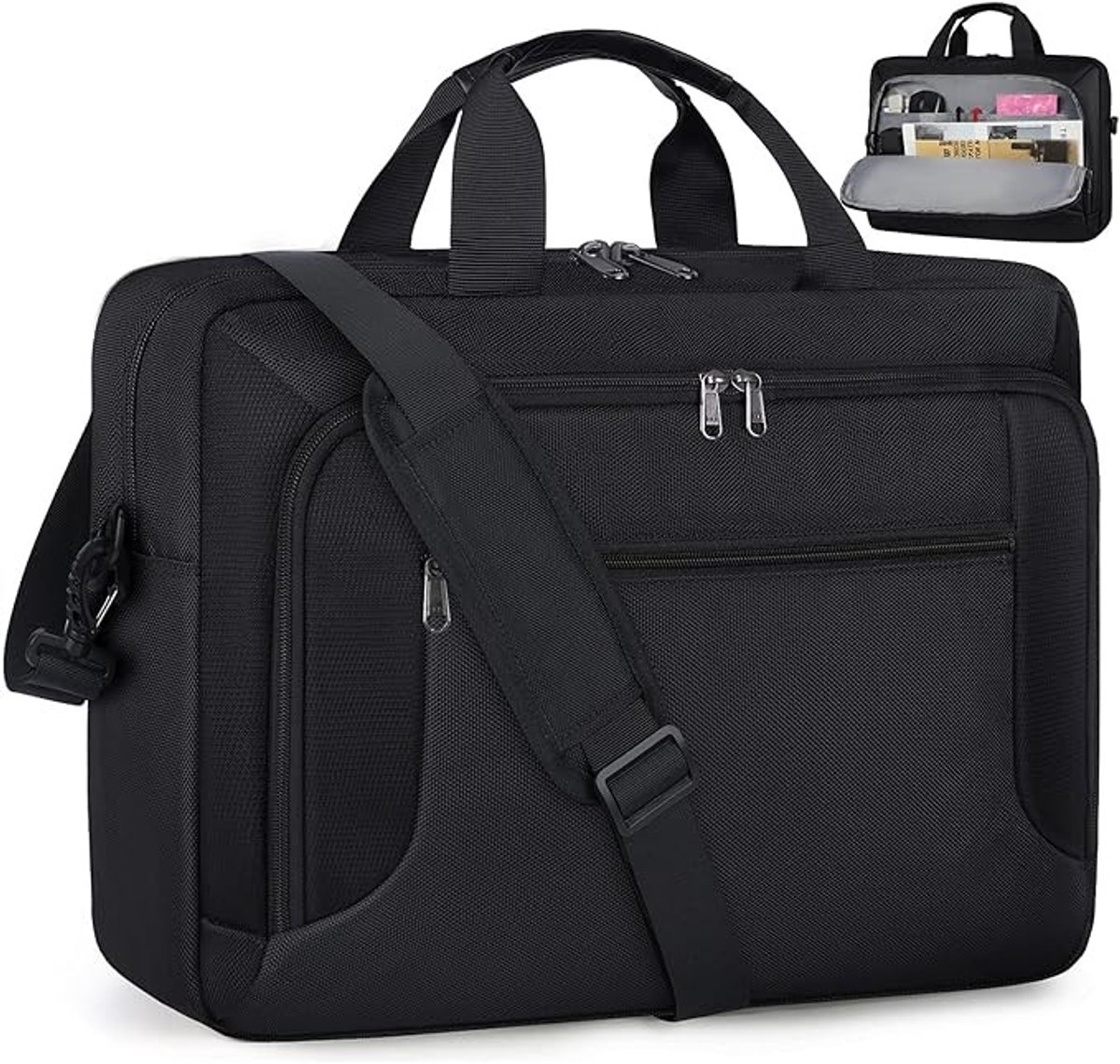 Ruime laptoptas voor 17 inch laptops met waterafstotend materiaal en meerdere vakken