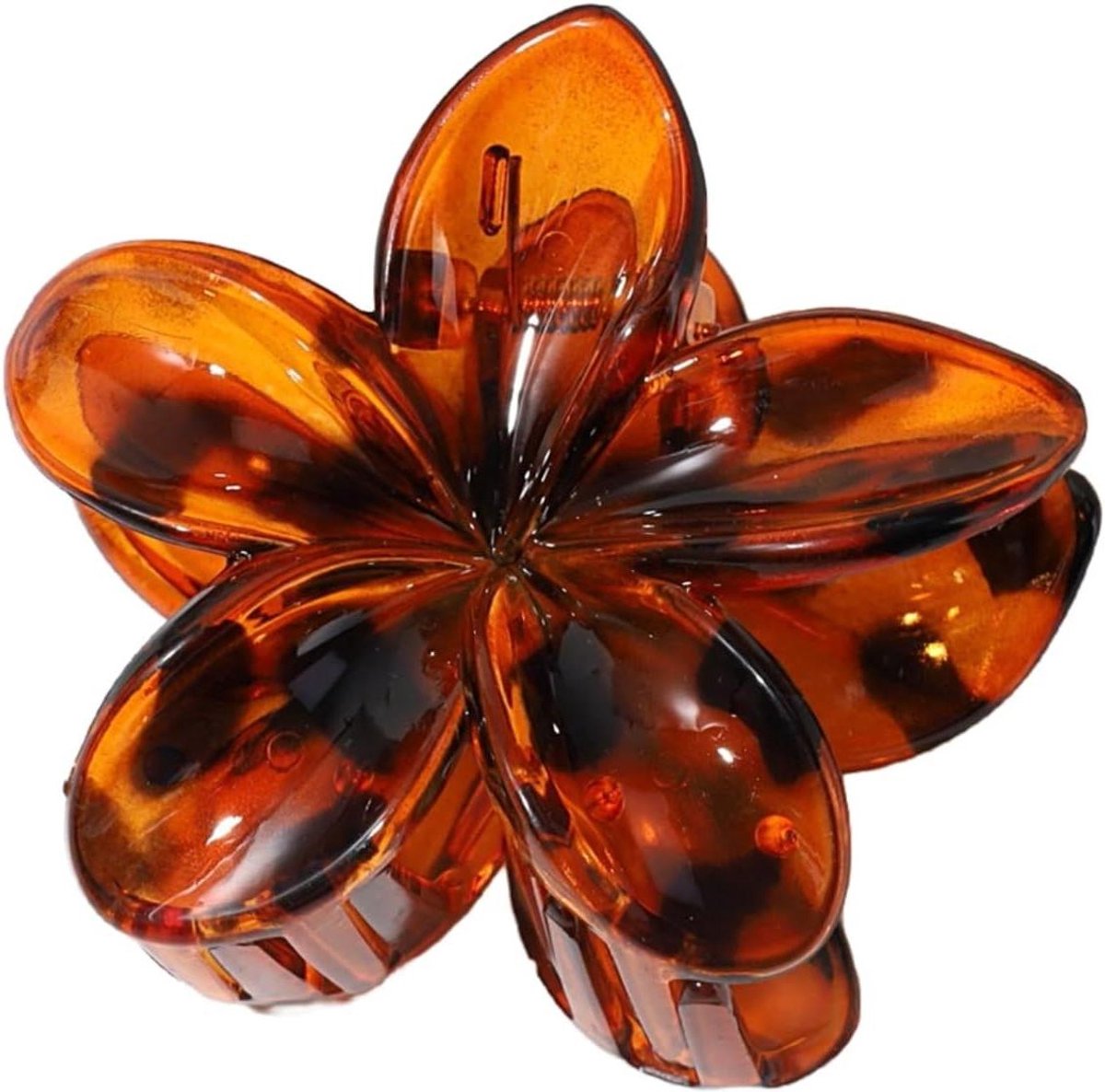 Bloem Haarclips - Hawaii Stijl - Haar Styling - Sterke Grip - 2 Stuks 7x8cm - Léopard Bruin