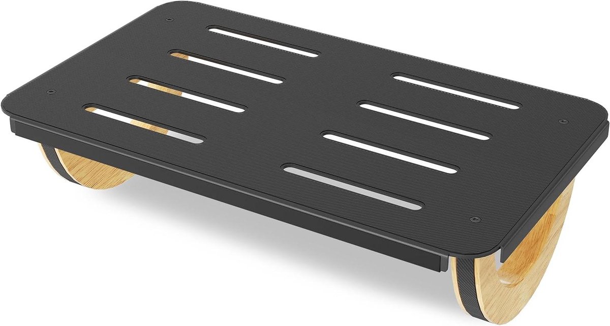 Voetsteun onder bureau - Balansbord - Ergonomische ondersteuning - Antislip rubberstrips - 42 x 25 cm - Houtkleurig