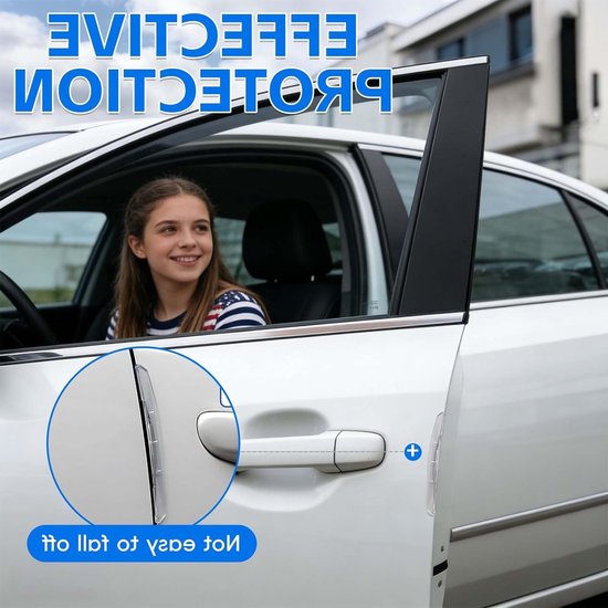 Deurrandbeschermers voor auto - 8 stuks - transparant - eenvoudig te installeren - bescherming tegen krassen - geschikt voor auto's, SUV's en vrachtwagens van Merkloos — afbeelding 5