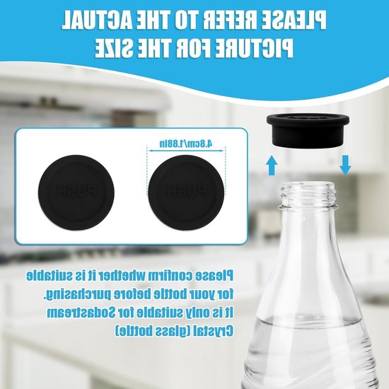 Herbruikbare siliconen dop voor frisdrankflessen - 2 stuks, geschikt voor glazen flessen en Sodastream, ideaal voor water en dranken — afbeelding 5