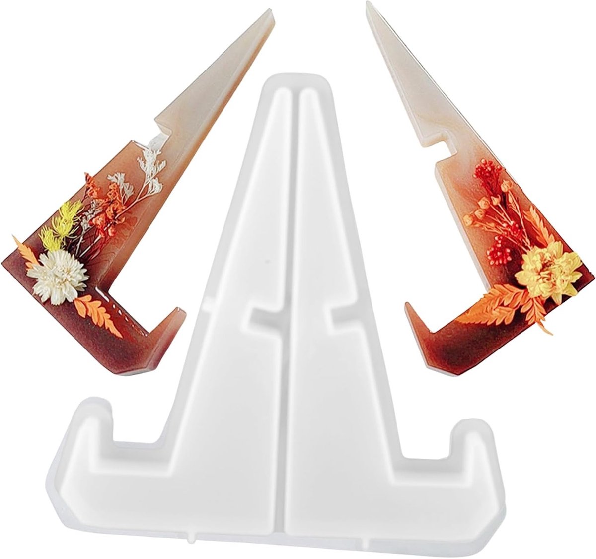 Plaatstandaard van siliconen voor hars, flexibele mobiele telefoonhouder, ideaal voor kantoor en restaurant, DIY-projecten en decoratie (L)