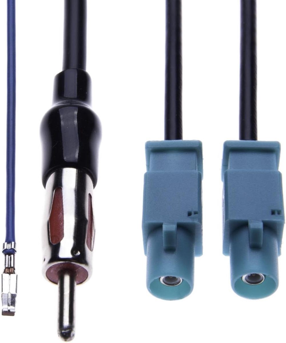 Dubbele Antenneadapter - FAKRA naar DIN - Verbeter Radio Ontvangst - Diversity Systeem Compatibel - 3 Connectoren - Wit