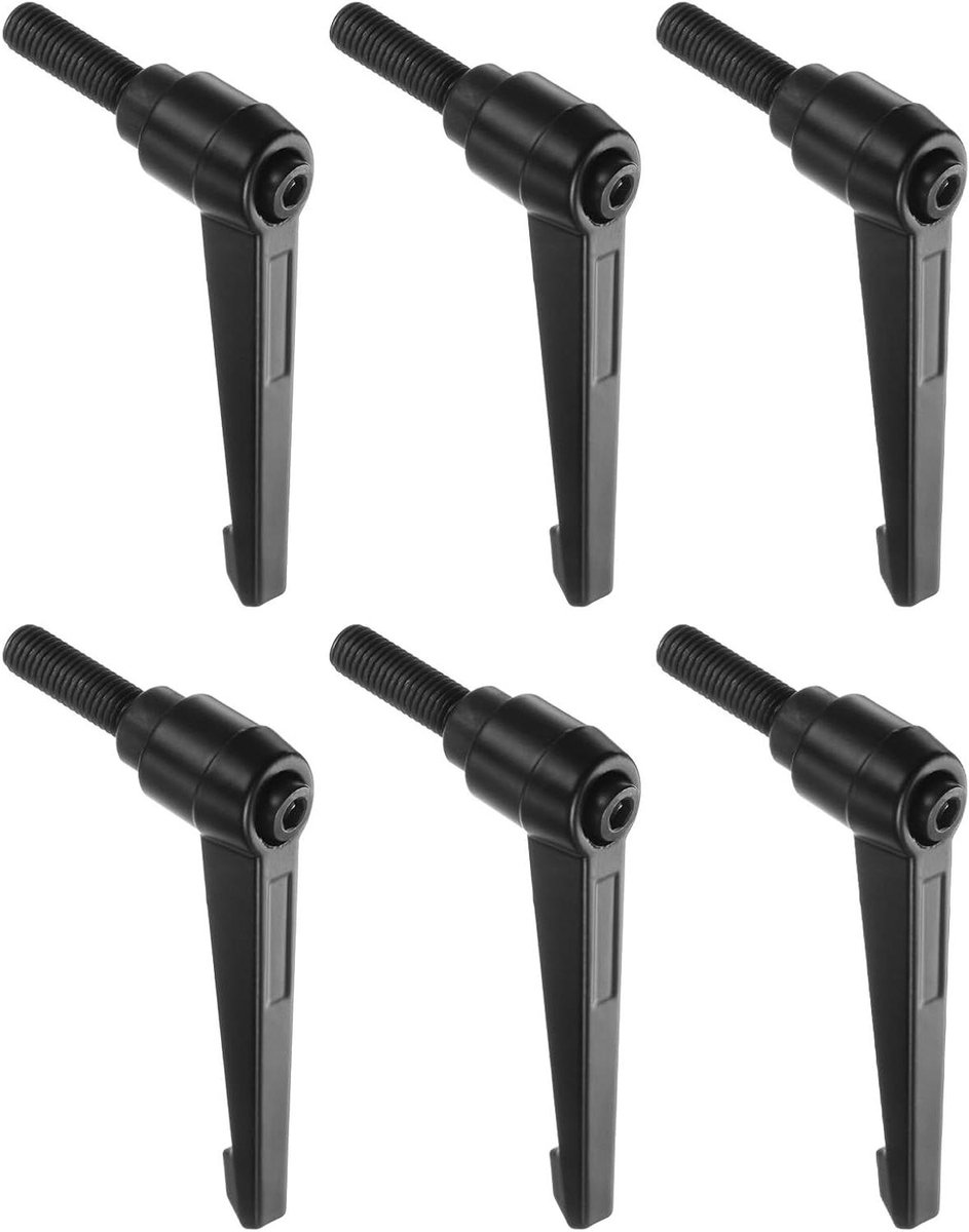 Verstelbare hendelgrepen - Draaibouten ratel - Machinebevestiging aanpassen - Snelsluiting mechanisme - M10 x 25 mm - Zwart