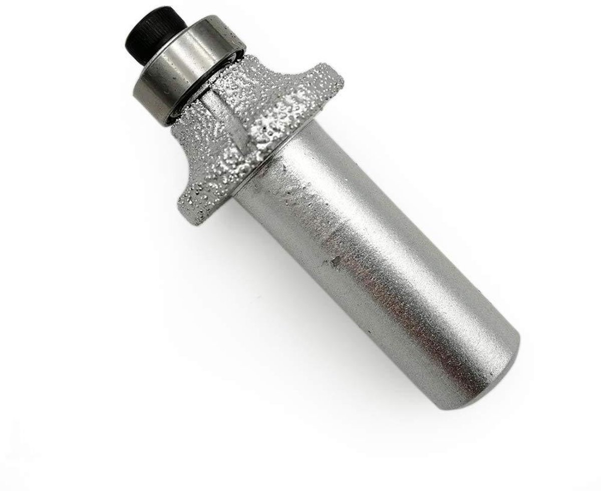 Rond-over freesbit - Randvormend bit - Steenbewerking randen - Diamant coating - R06mm schacht 1/2" - Zilver