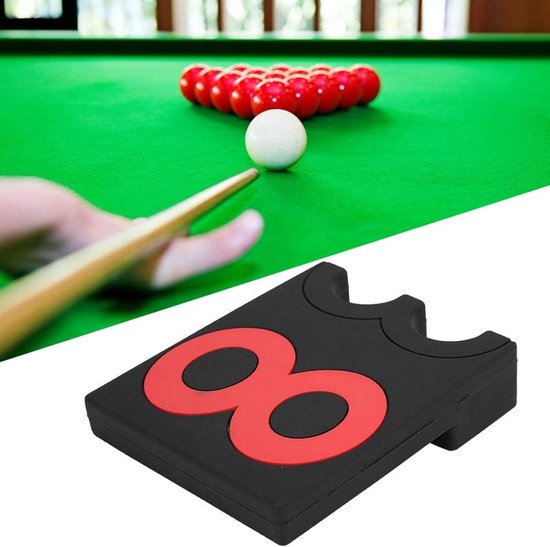Biljart Keu Houder - Pool Stick Rack - Keu Opslag - Klassiek 8 Karakter Design - 100x85x25mm - Zwart Rood — afbeelding 3