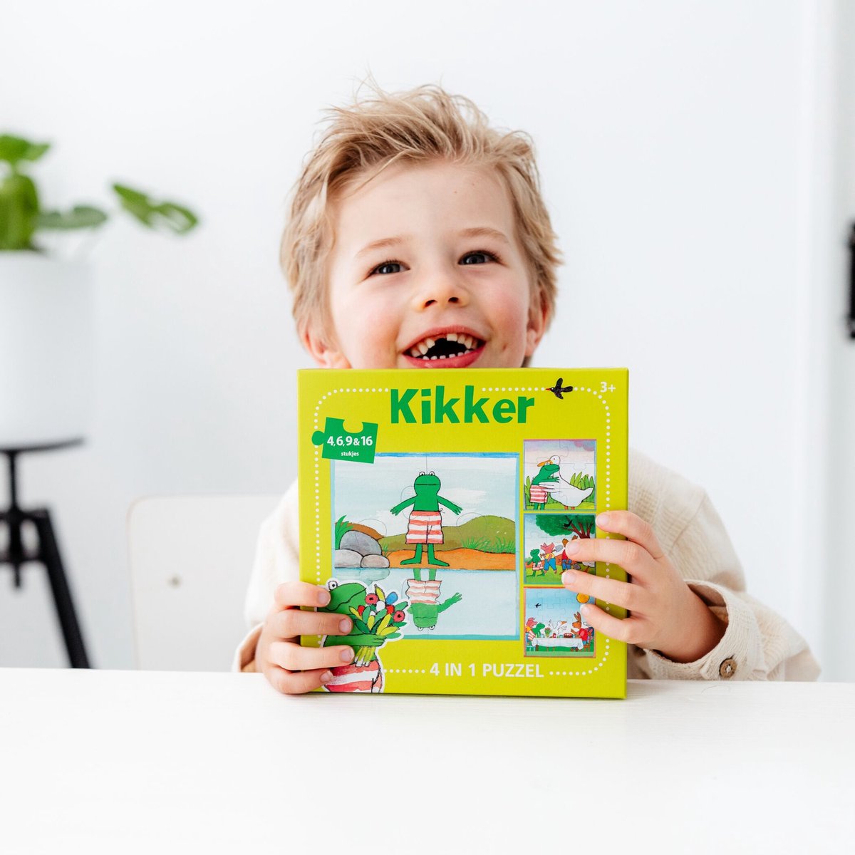 Kikker puzzel 4 in 1 educatief peuter speelgoed - kinderpuzzel 4x6x9x16 stukjes leren puzzelen - cadeautip puzzel 3 jaar en ouder - Bambolino Toys — afbeelding 5