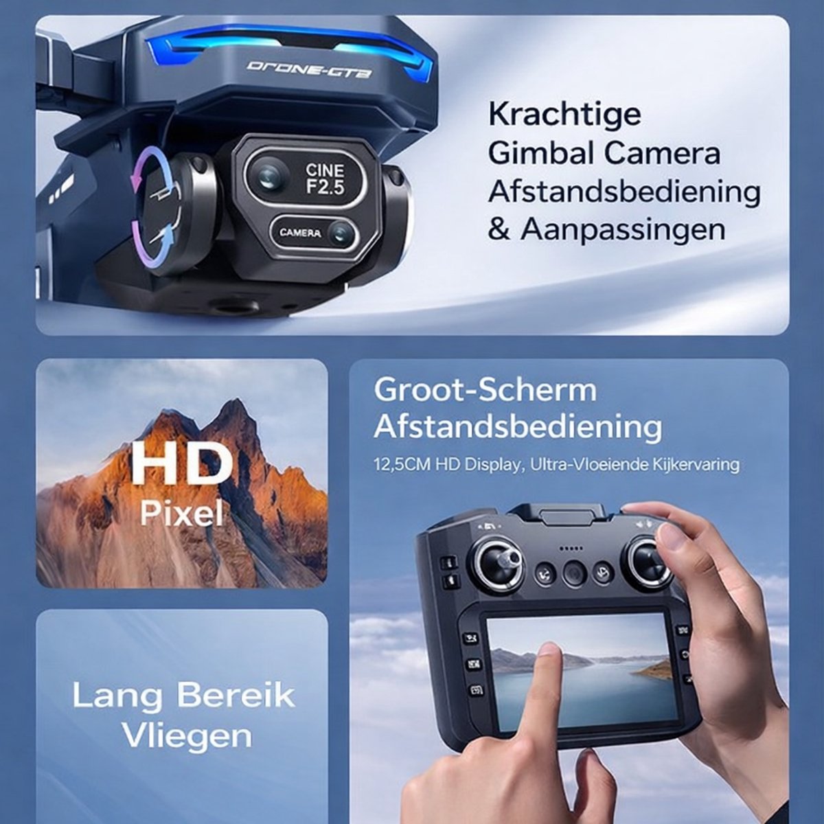 HD Camera Drone - Live Scherm - Obstakelvermijding - Terugkeer Modus – foto 5