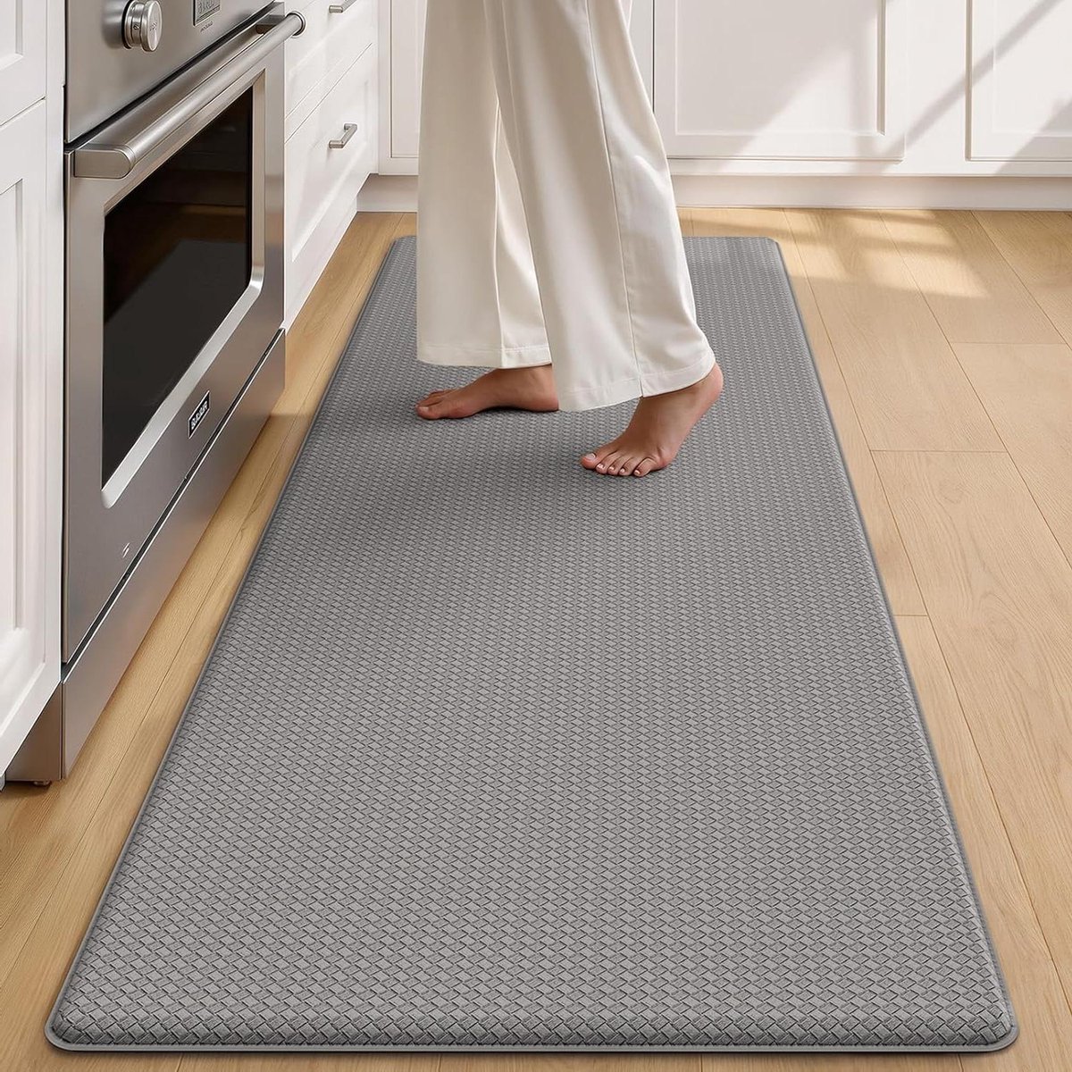 Keukenmat - Vloerkleed - Comfortabel Staan - Anti-vermoeidheid - 60 x 150 cm - Grijs