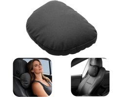 Auto nekkussen — Hoofdsteun — Hoofdsteunkussen — Nekkussen — Zitkussen — Auto interieuraccessoire — Elastisch, ademend — In twee standen verstelbare band — Geschikt voor diverse autostoelen (30 x 20 cm — Zwart)