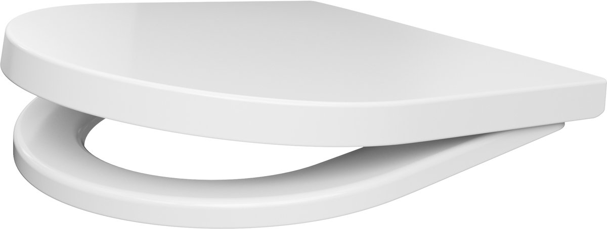 Anycee - WC bril D-vorm - Duroplast - Volledig Overdekt Deksel - Soft Close - Afklikbaar - Antibacterieel - Belastbaar tot 250 kg - Wit