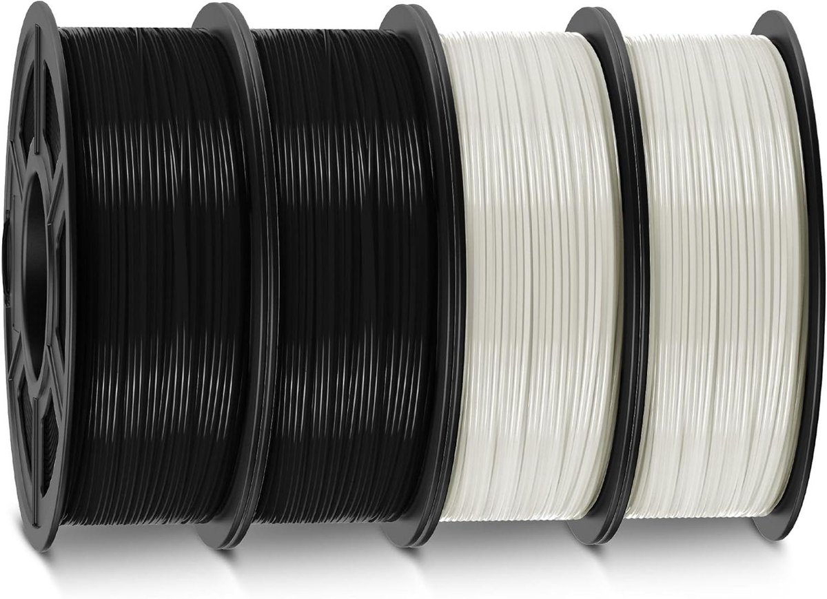 3D Printer Filament - ABS Materiaal - Duurzame Prints Maken - Lage Krimp - 4 kg - Zwart Wit