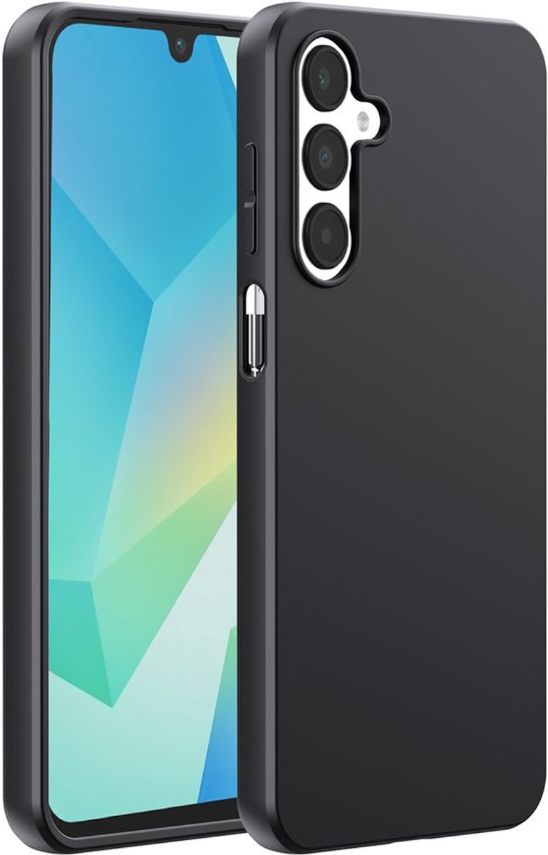 Podec Hoesje Geschikt voor Samsung Galaxy A17 - Zwart Telefoonhoesje - Anti-Shock Case Cover met 2x Screenprotector