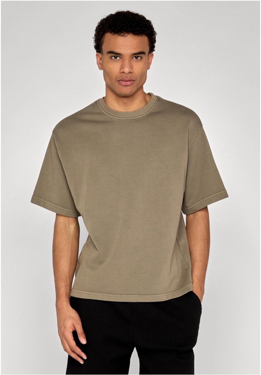 Urban Classics Heavy Washed Boxy Heren Tshirt 3XL Olijfgroen