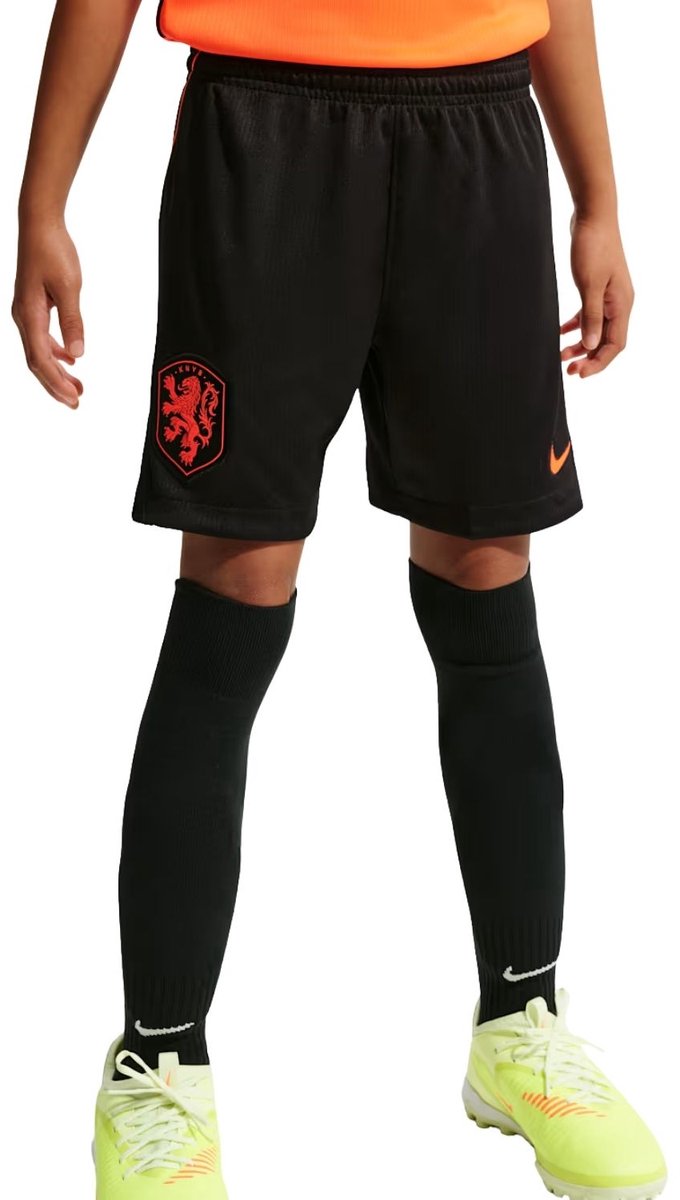 Nike Nederlands Elftal Thuisbroekje 2026-2028 - Zwart/Oranje - Maat XS (122-128) - Kids