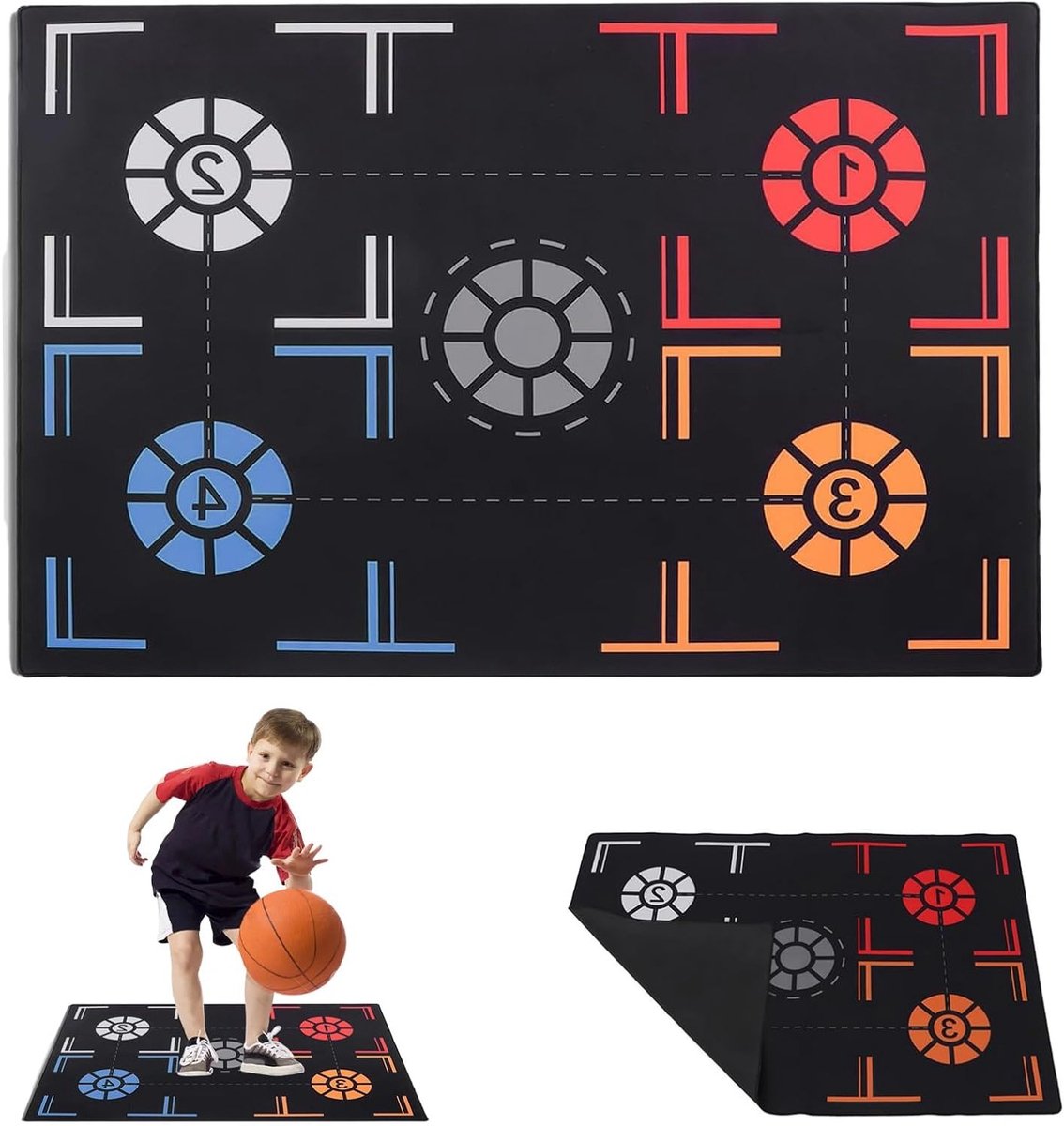 Antislip basketbal trainingsmat voor voetenwerk en balcontrole