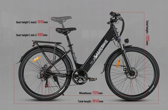 Samebike RSA01Pro-T 26'' Elektrische Fiets - 36V 15Ah, 90km Bereik, 250W Motor, 7-Speed Shimano, Dubbel Geveerd - Zwart van Merkloos — afbeelding 2