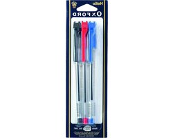 Helix Oxford Balpennen - Schrijfgerei Set - Dagelijks Schrijven - Cilindrische Vat - Pack van 6 - Geassorteerd