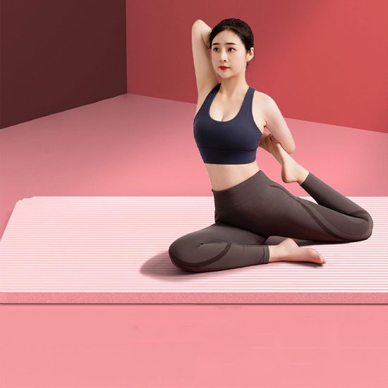 Yogamat - Antislip Mat - Pilates Fitness - Scheurvast NBR - 185x61x2 cm van Yogamat — afbeelding 4