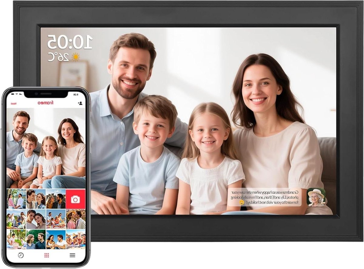 Digitale Fotolijst met Wifi - Fotolijsten - Frameo App - HD Kwaliteit - Multimedia