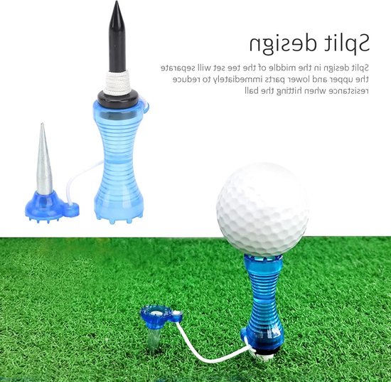 Golf Tee met Extra Nagel, Herbruikbare Oefen Tee Set voor Driving Range en Golftraining, Stevig en Duurzaam (Blauw) van GOLF — afbeelding 5