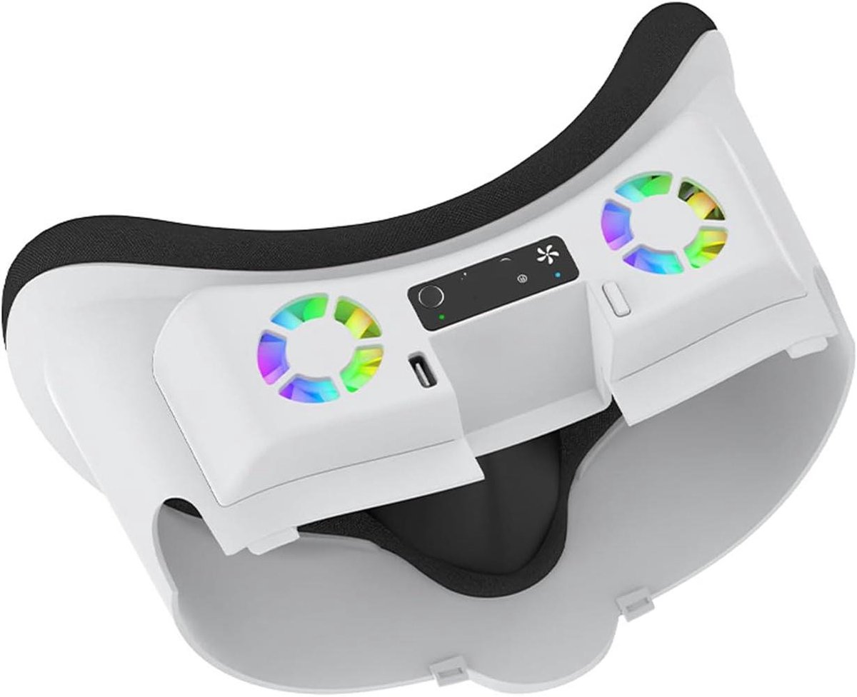 VR Headset Ventilator - Gezichtsbedekking Koeler - VR Gaming - RGB Verlichting - Voor Meta Quest 3 - Wit