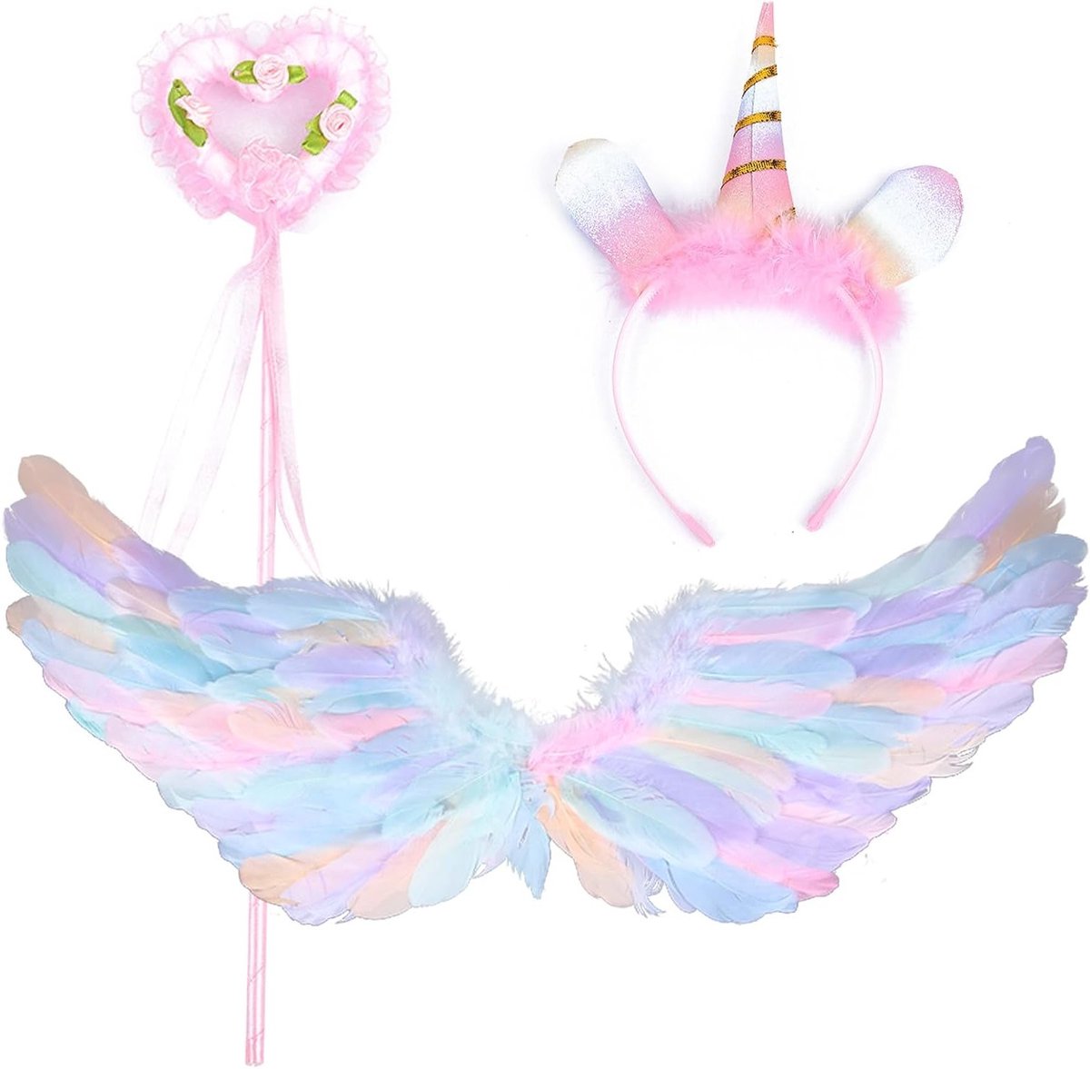 Feather Wings Set voor Halloween - Perfect voor Kostuums, Feesten en Verkleedpartijen