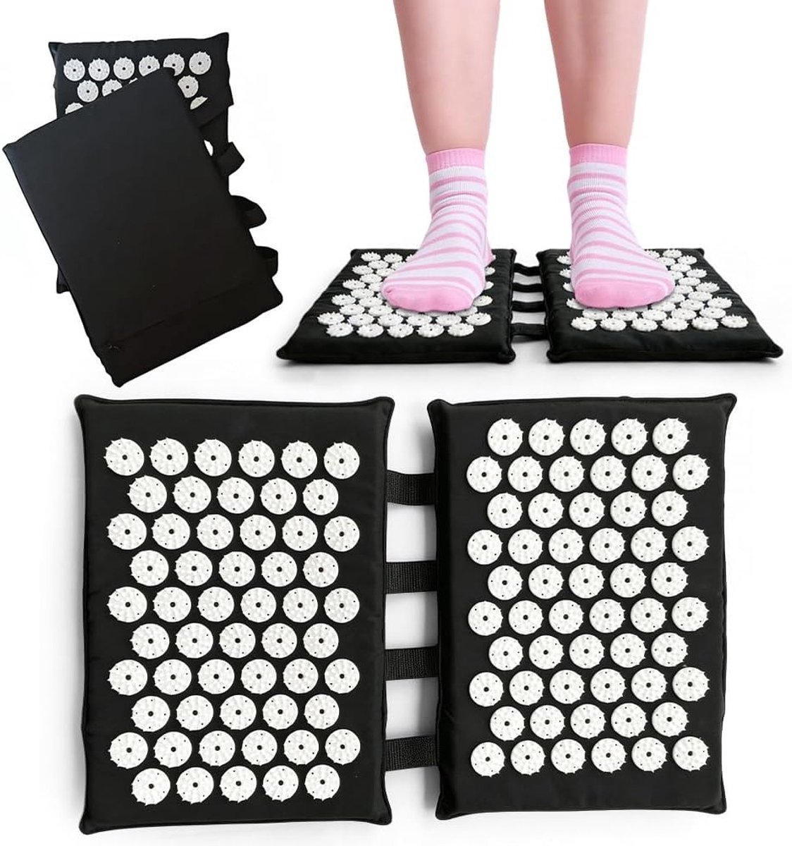 Acupressuurmat voor Voeten en Rug met 110 ABS Dots, Ontspannende Massage Mat voor Thuis, Kantoor en Reizen, Verbeter Bloedcirculatie en Verminder Stress