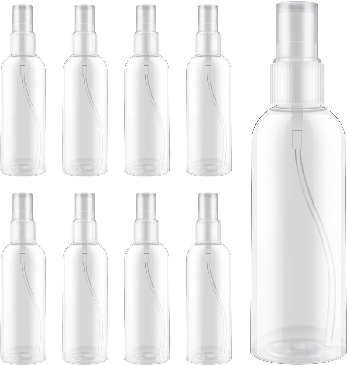 8 Stuks 100 ml Transparante Sprayflessen - Draagbare Parfumverstuivers voor Reizen en Cosmetica, Perfect voor Thuisgebruik en Opbergen