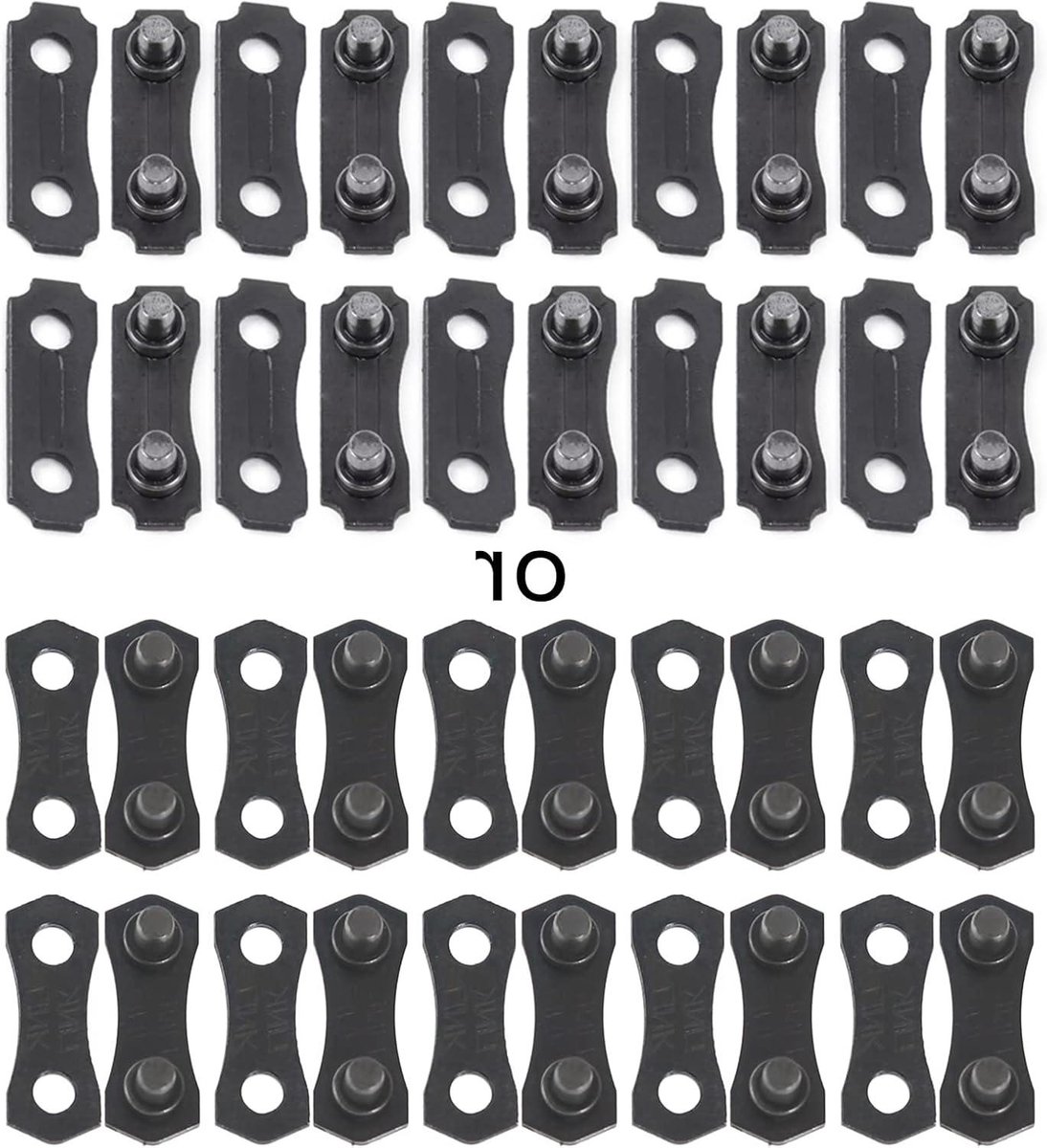 Kettingzaag Ketting Reparatie - Schakel Reparatie Kit - Ketting Repareren - Gehard Stalen Schakels - 10 Sets - Zwart