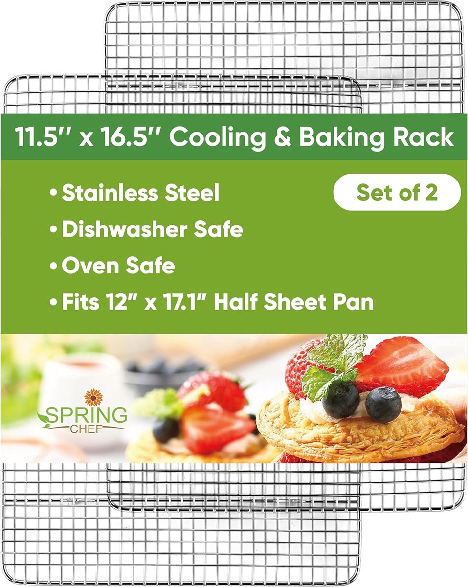 Bakrooster Set - Ovenrooster - Bakken Grillen - Roestvrij Staal - 12x17 Inch