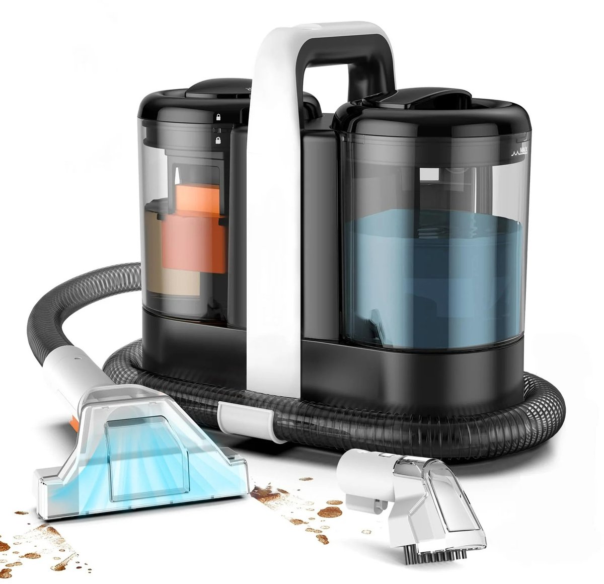 Jurrys Vlekreiniger - Reinigingsmachine - Textielreiniger - Vlekverwijderaar - Tapijtreiniger - Krachtig - Draagbaar - 600W - Zwart