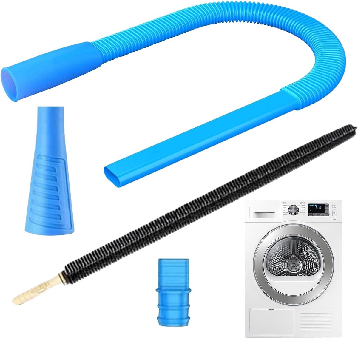 Droger Ontluchtingskit Pluisverwijderaar Efficiënte Reiniging Flexibele Slang 80cm Lengte Blauw